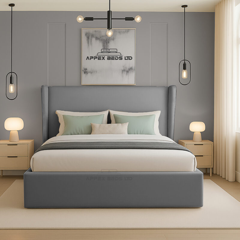 luxury upholstered wingback bed