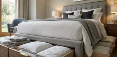 Premium divan bed base with mattress in a stylish UK bedroomSelect 89 more words to run Humanizer.