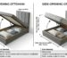 end opening vs side opening ottoman bed frame clearance diagram UK