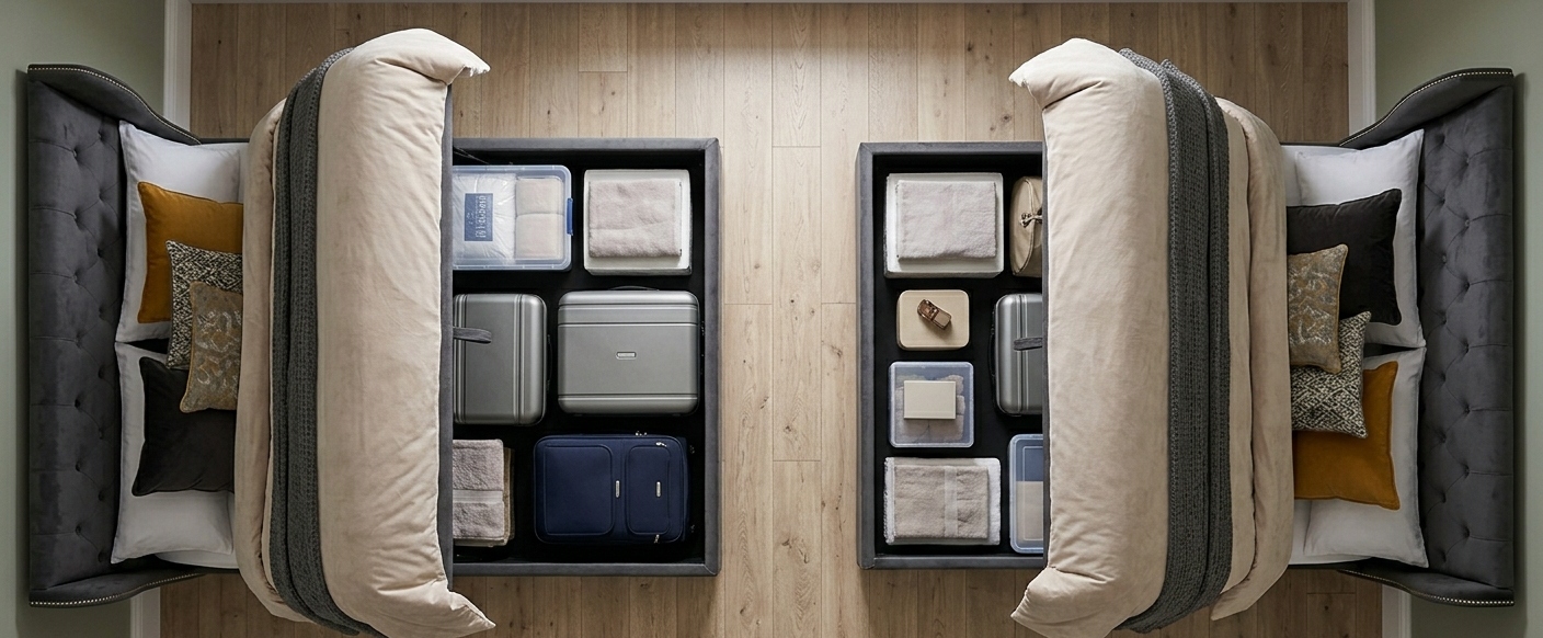 king size ottoman bed vs double ottoman bed storage comparison UK