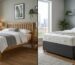 slatted bed frame vs divan base comparison in modern UK bedroom showing mattress support and bed base differences