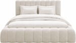 teddy fabric bed frame cream