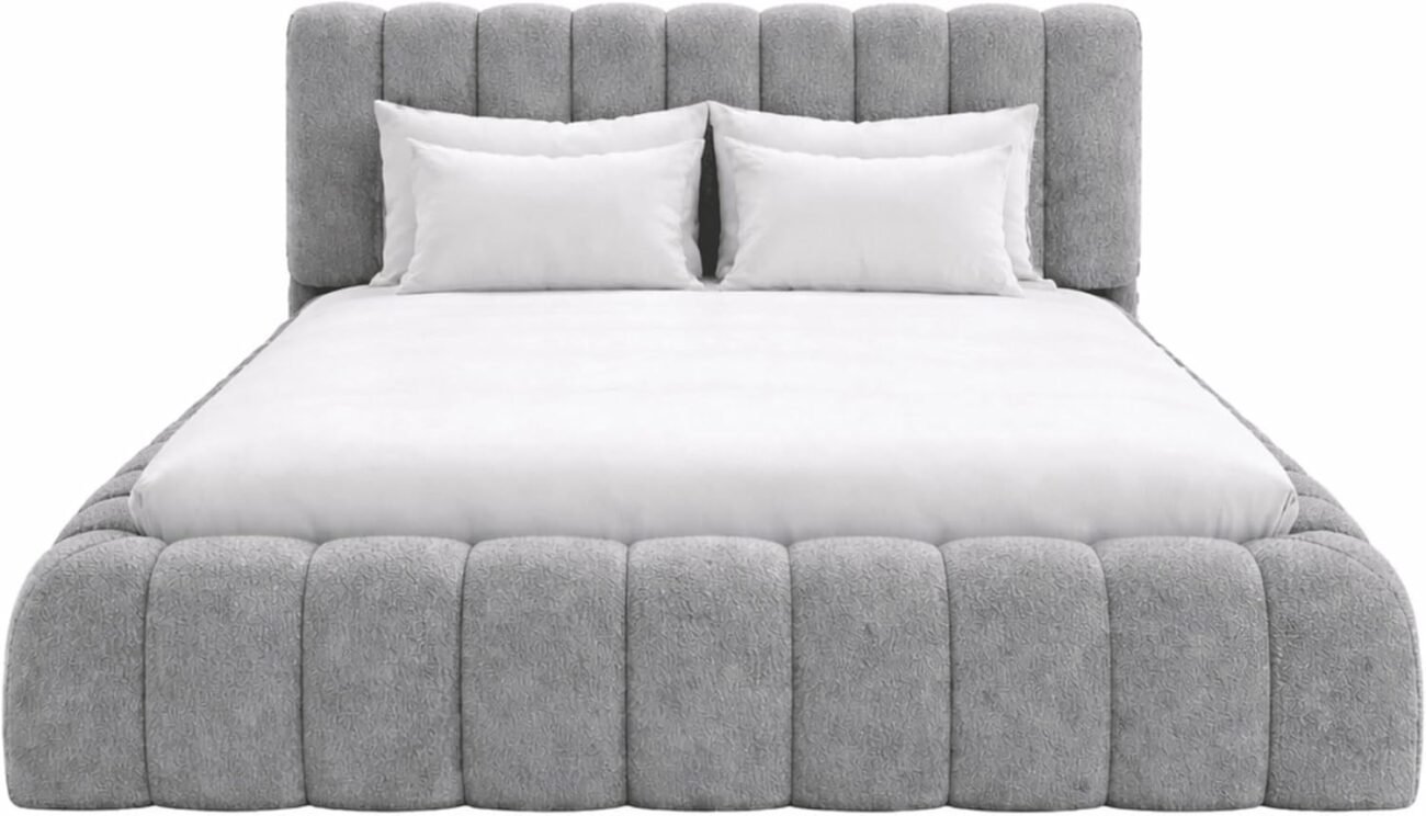 teddy fabric bed frame Grey